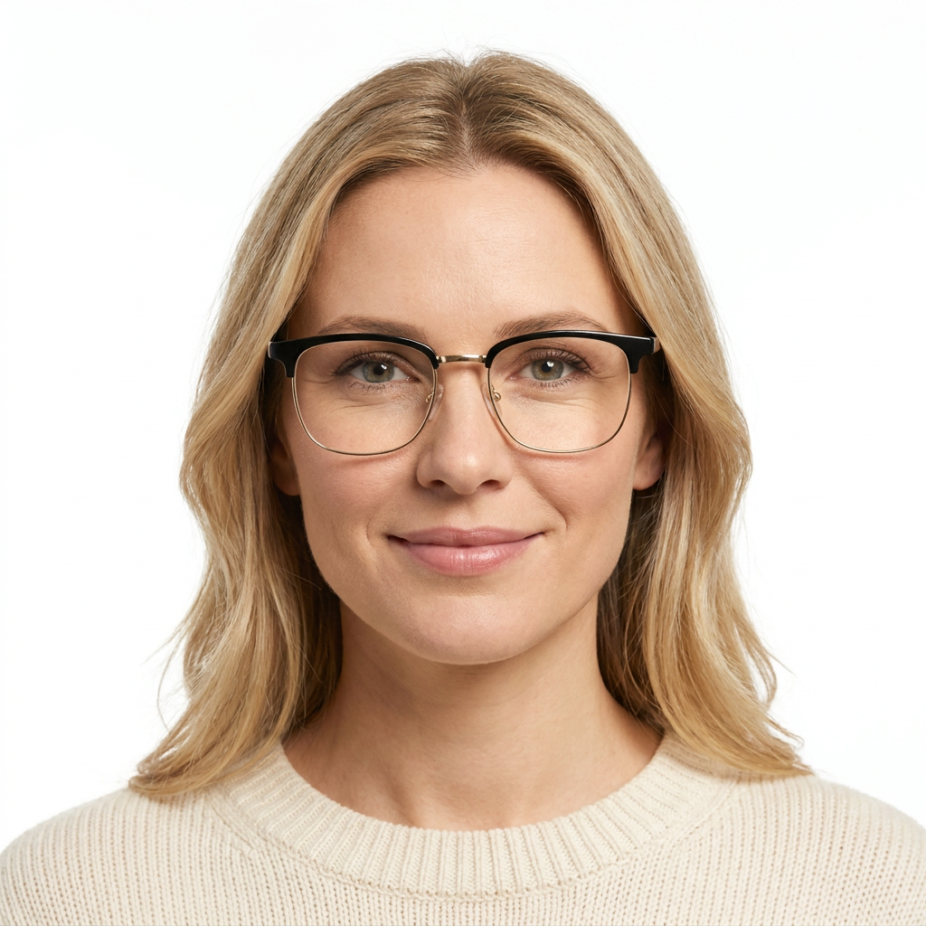 Model wearing glasses