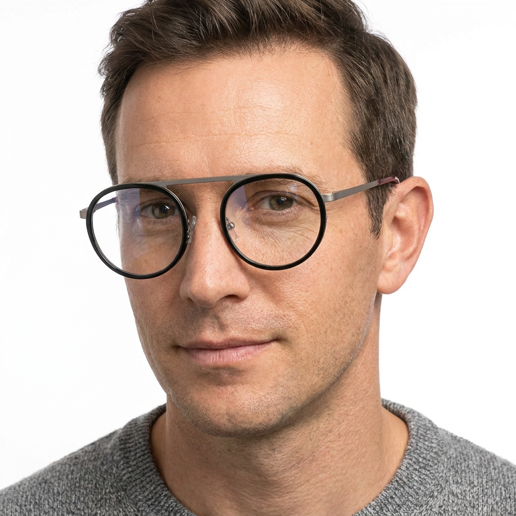 Model wearing glasses