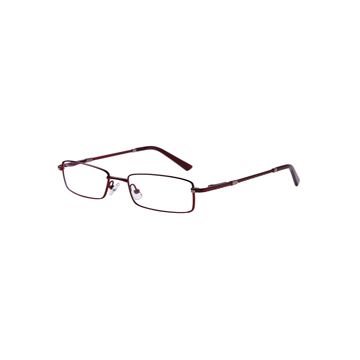 Dunkelrote Vollrandbrille aus Metall