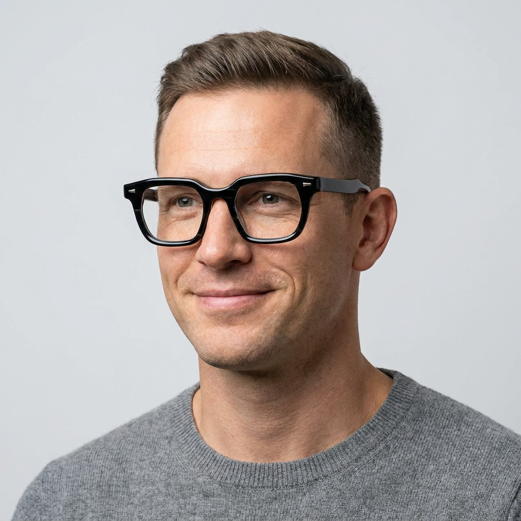 Model wearing glasses