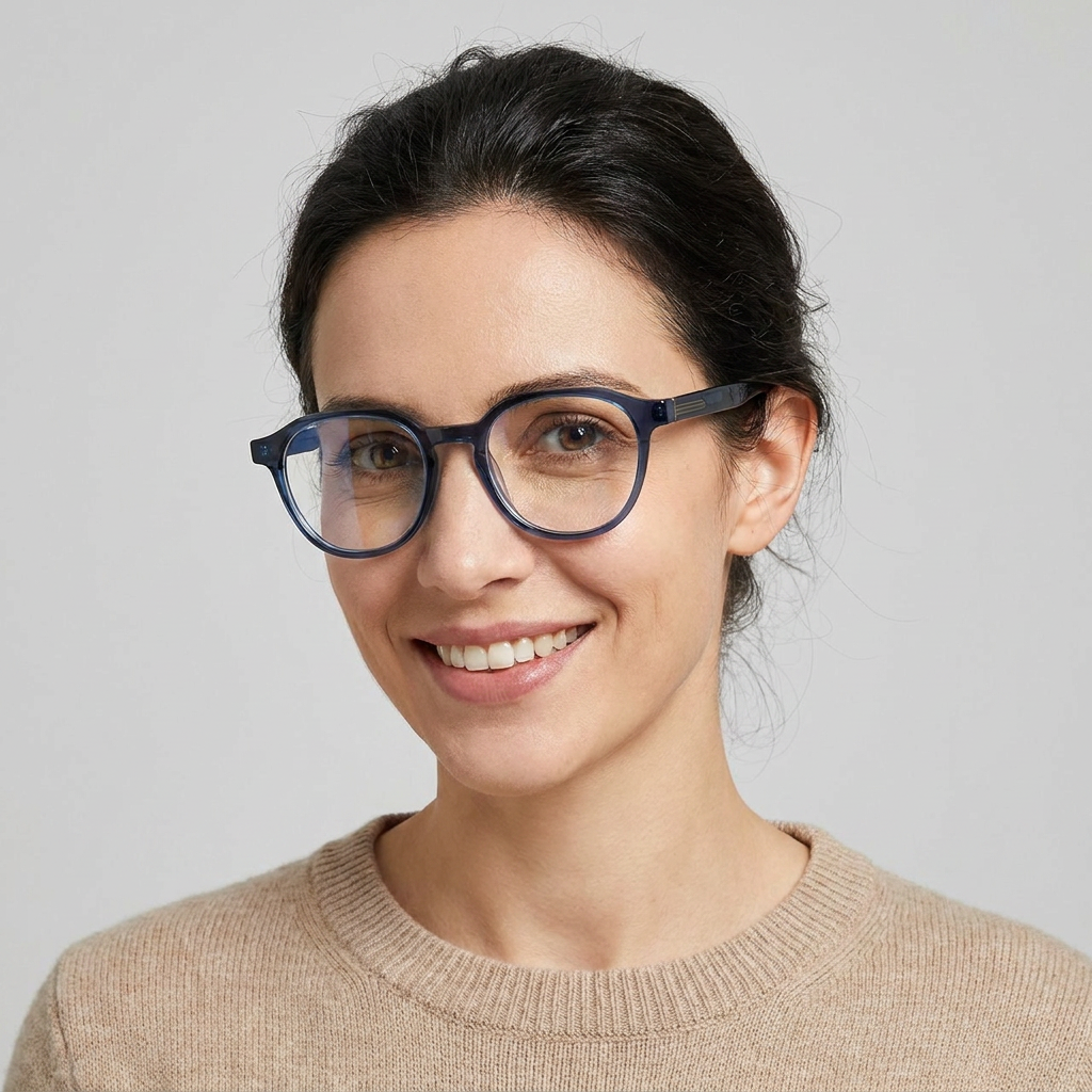 Model wearing glasses