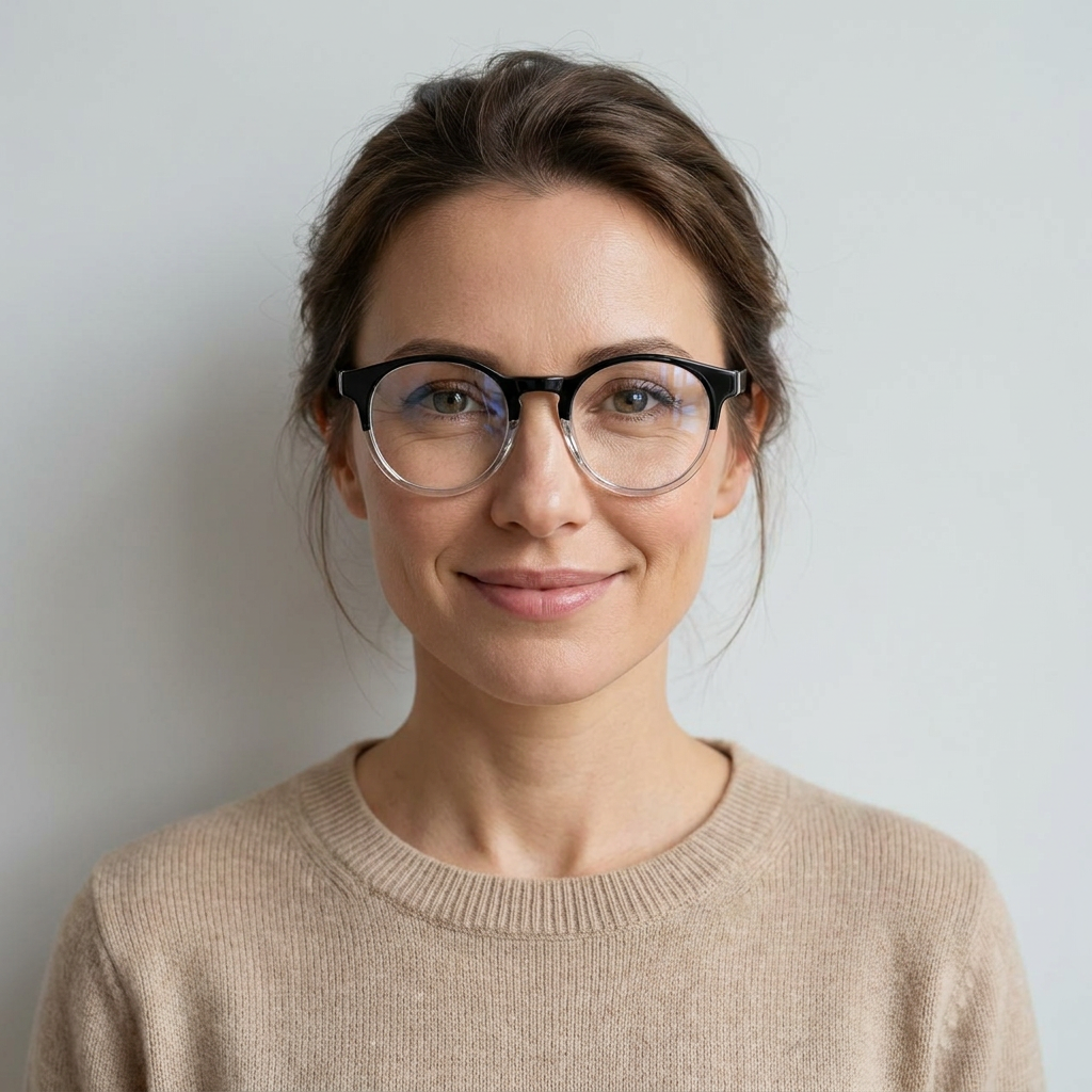 Model wearing glasses