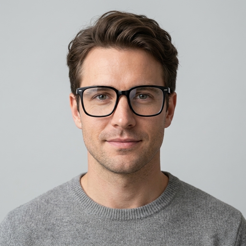 Model wearing glasses