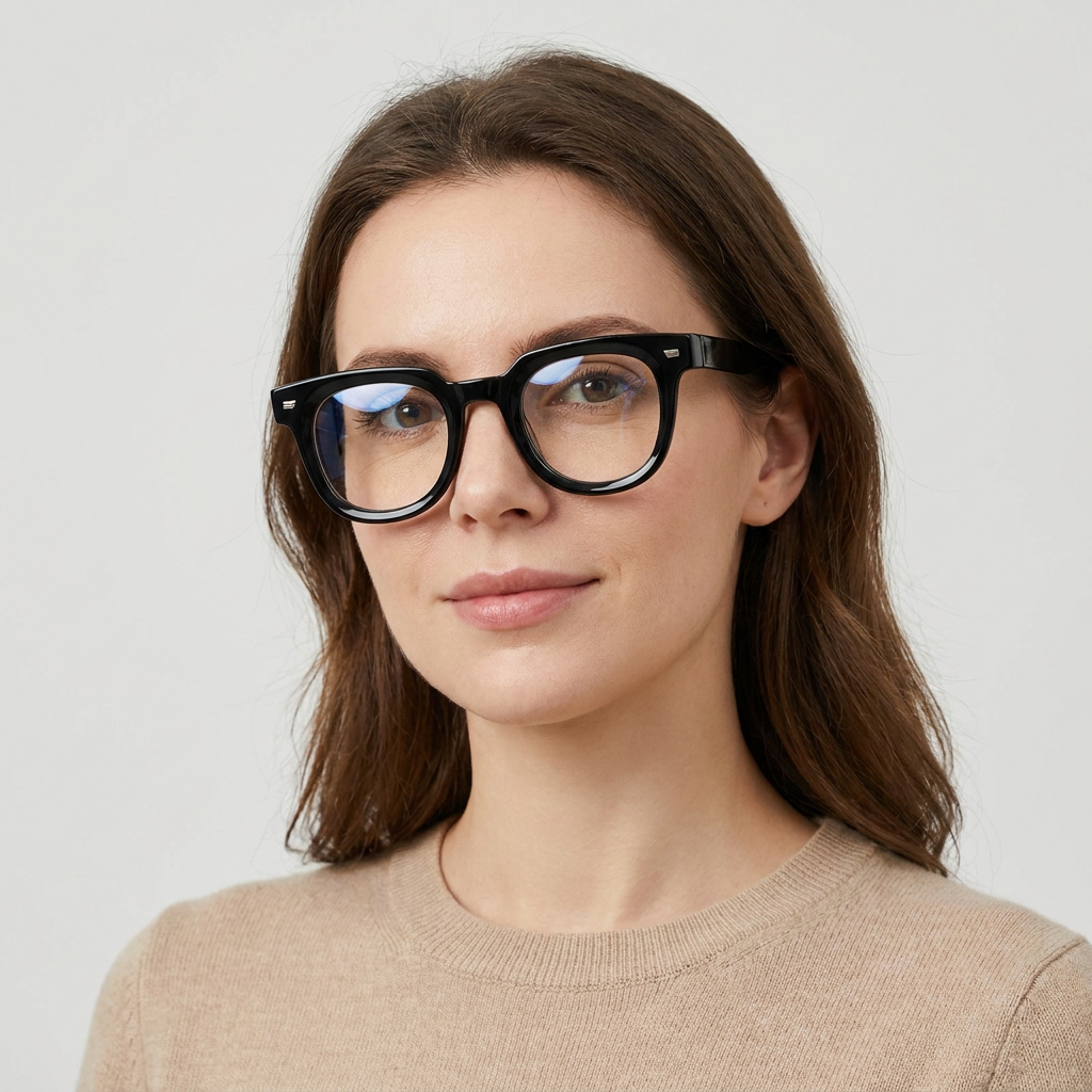 Model wearing glasses