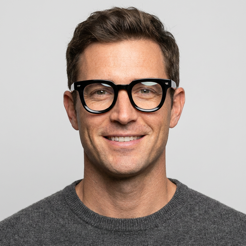 Model wearing glasses