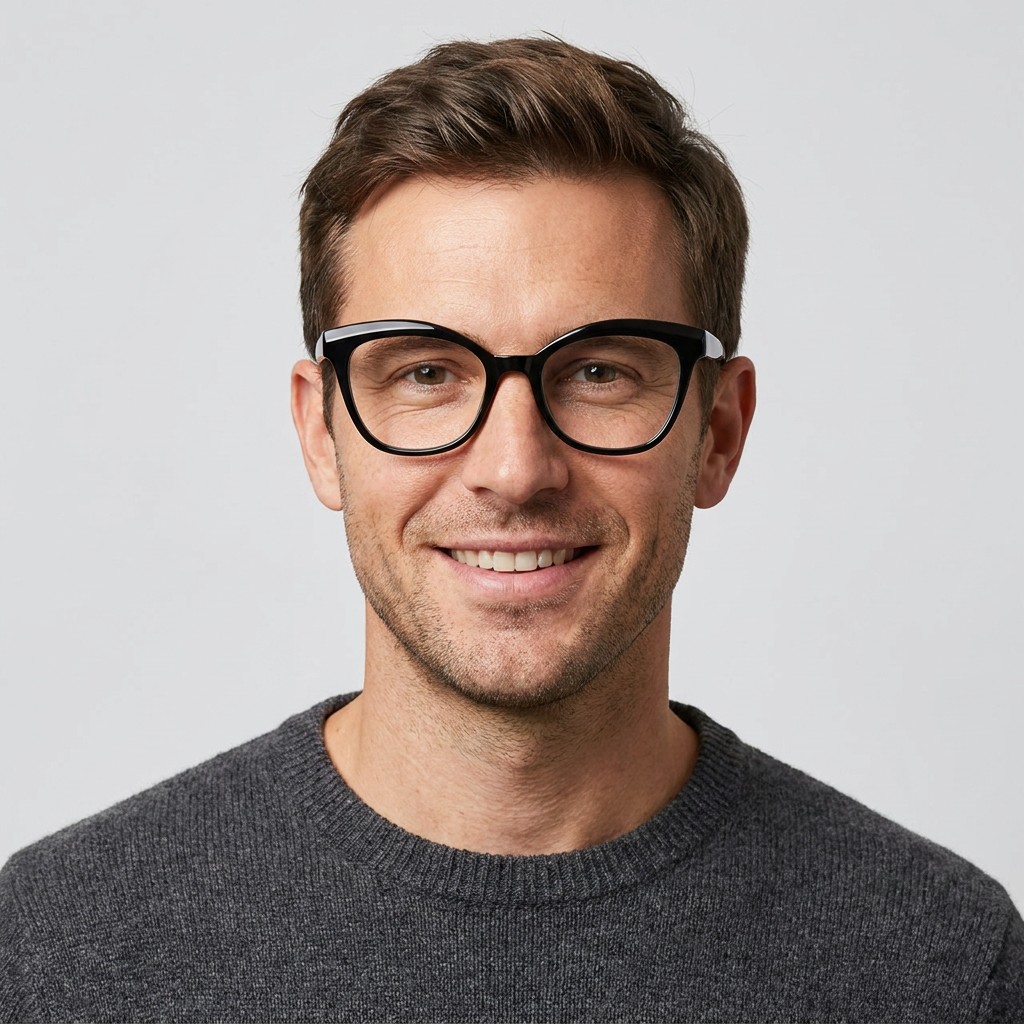 Model wearing glasses
