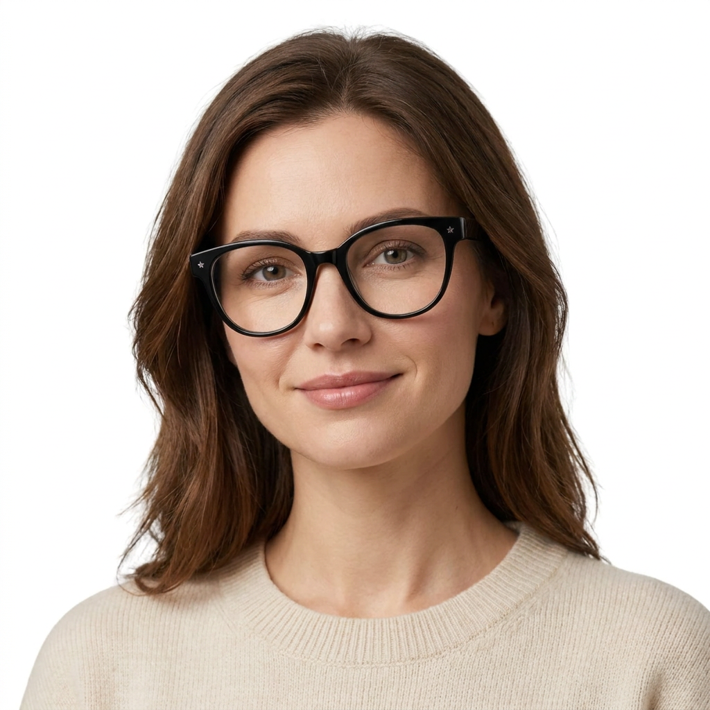 Model wearing glasses