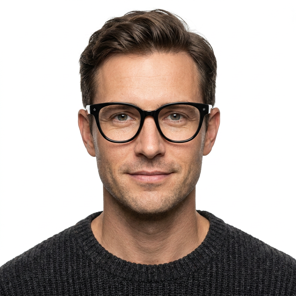 Model wearing glasses