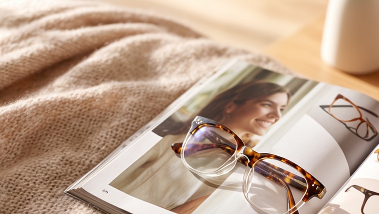 Gleitsichtbrille auf heller Ablage