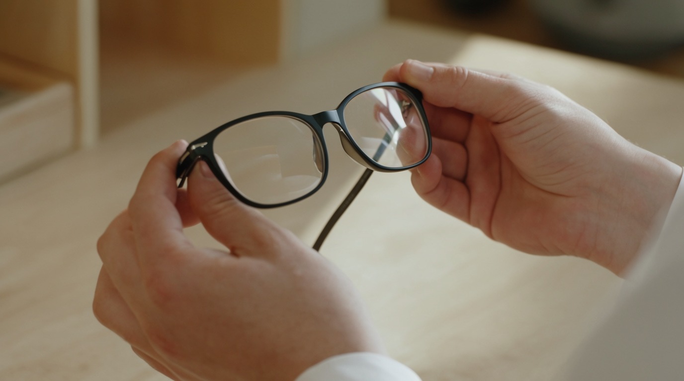 Qualitätsprüfung einer Brille